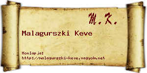 Malagurszki Keve névjegykártya